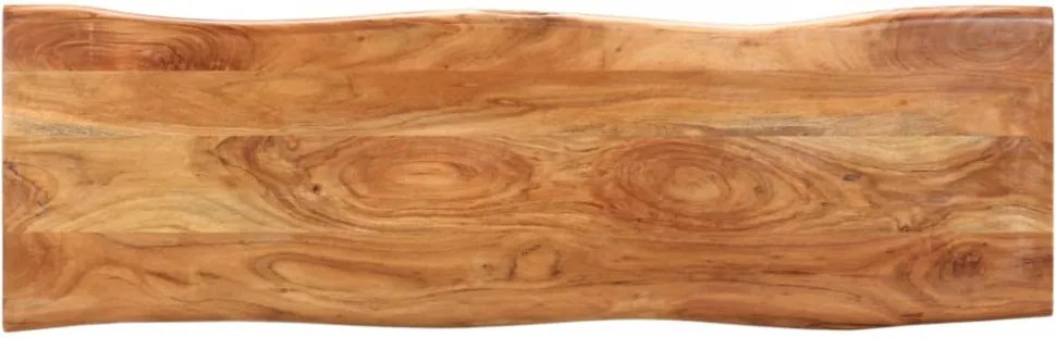 tömör akácfa és acél természetes szélű pad 110 cm