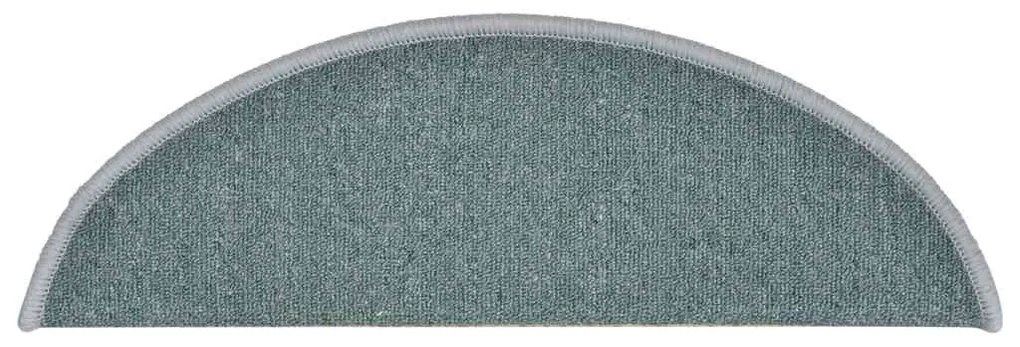 30 db-os lépcsőszőnyegek 56 x 17 x 3 cm tengerkék félkör alakú szőnyeg