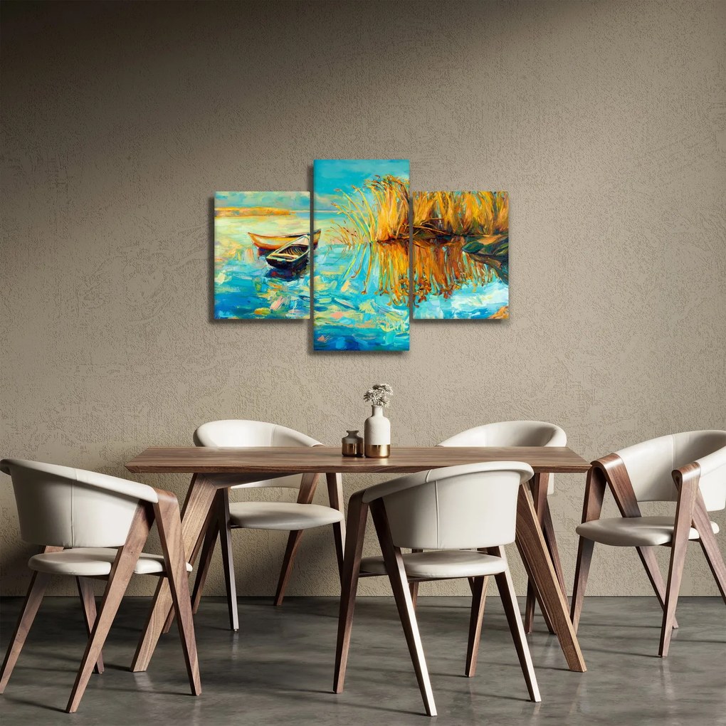 Kép - Tó csónakokkal (90x60 cm)