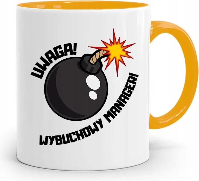 Menedzser Bögre Sárga Ajándék fényképes nyomtatással