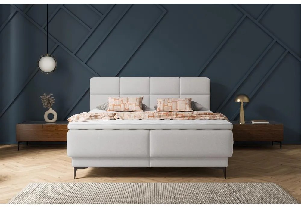 Kontinentális franciaágy 140 cm Riviera 140 (ágyráccsal és matraccal) (tárolóhellyel) (szürke + fekete) . 1099649