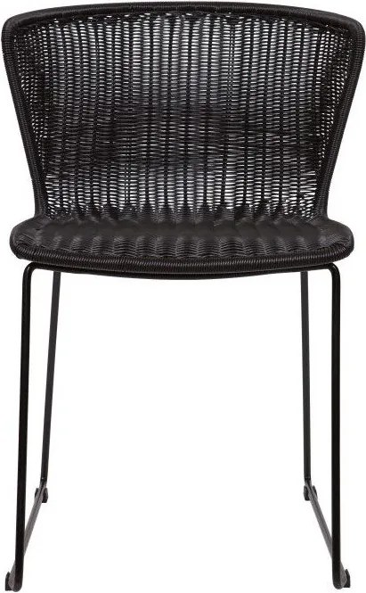 Fekete műrattan kerti szék szett 2 db-os Wings – WOOOD