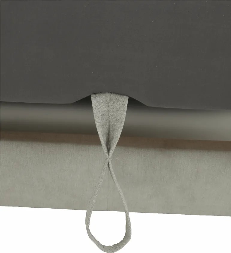 Ülőgarnitúra tárolóhellyel, világosszürke, szövet, balos, BUTON R