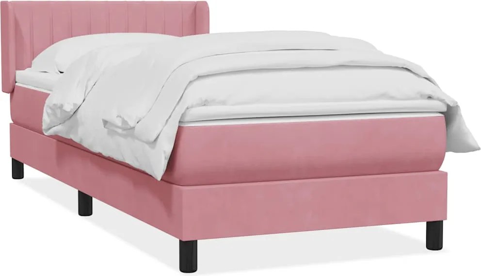 vidaXL Box Spring ágy matraccal rózsaszín 100x220 cm bársony
