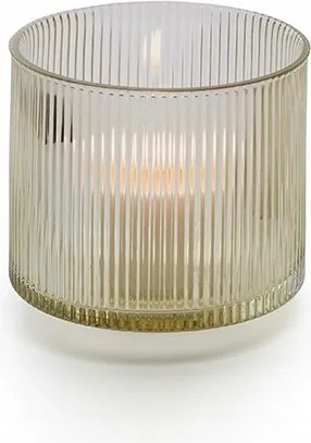 Philippi Line Üveg gyertyatartó 14 cm Lime