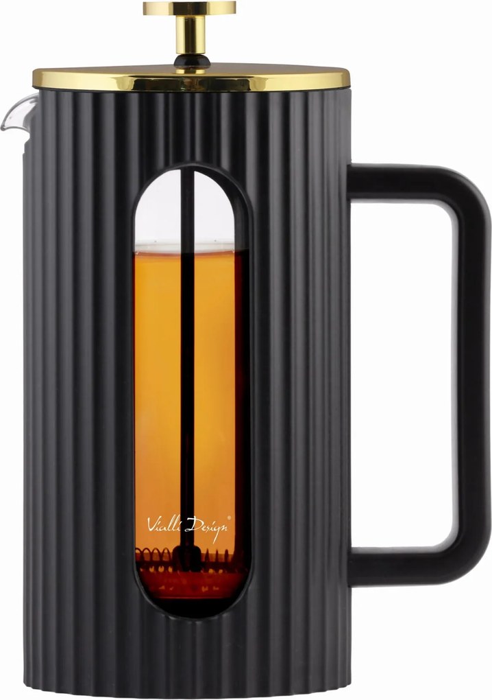 Kávé- és teafőző fekete-arany elegáns 1L