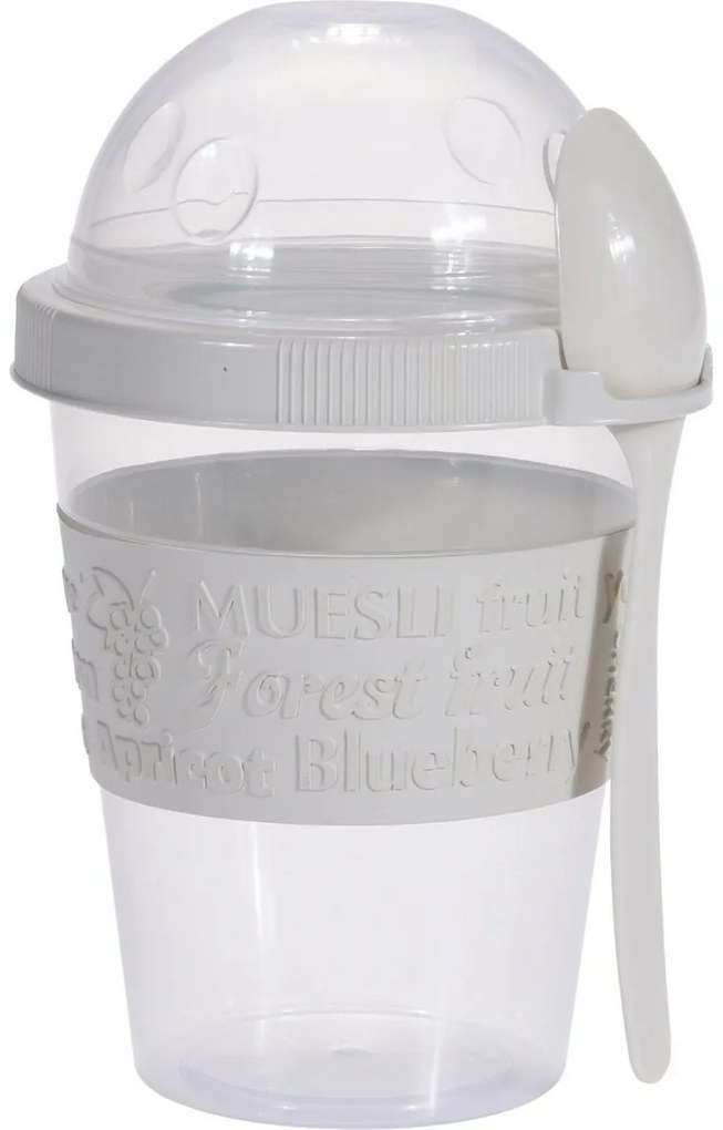 EH Joghurtos pohár kanállal, 600 ml, műanyagszínes