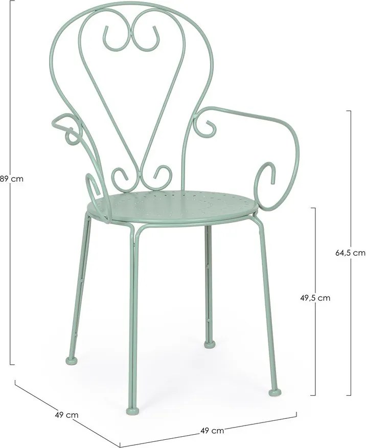 Mentazöld fém kerti szék Etienne – Bizzotto