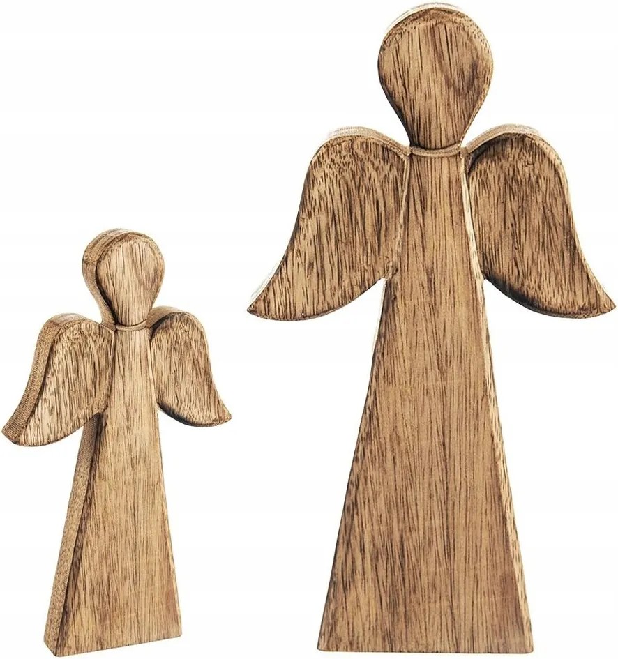 Fa Angyal Figura Dekoratív Álló Figura 24 cm