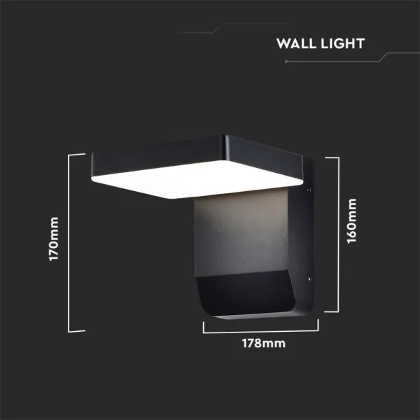 LED kültéri flexibilis fali lámpa LED/17W/230V IP65 4000K fekete