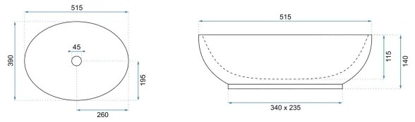 REA-U8198 - Ráépíthető mosdó CAROLA SLIM 39x51,5 cm kerámia/fényes fehér