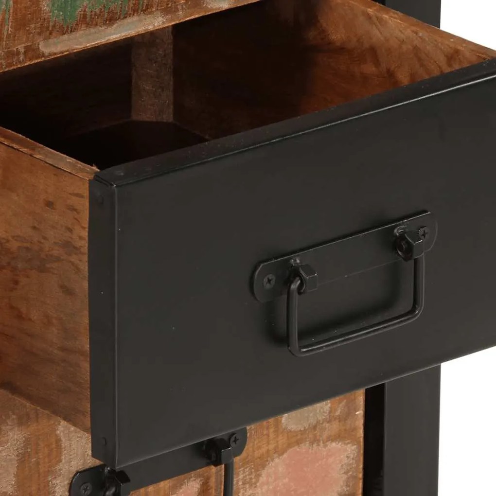 többszínű tömör újrahasznosított fa fiókos szekrény 40x40x75 cm