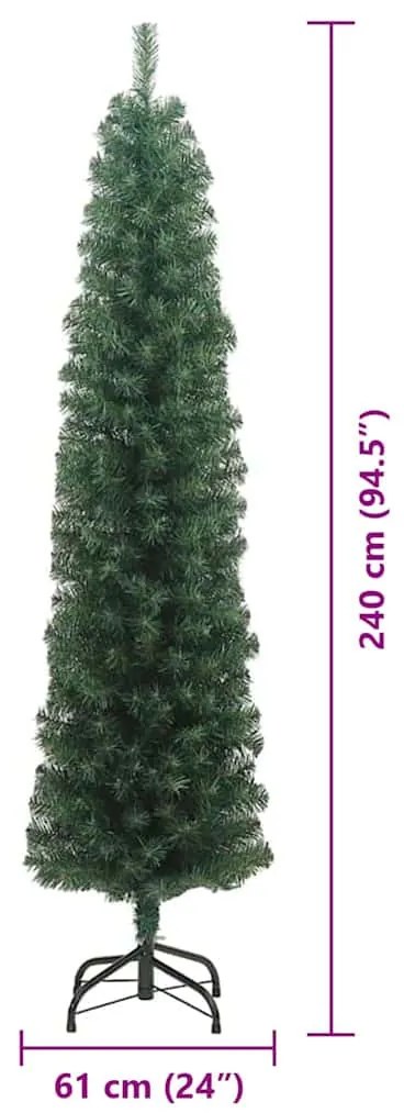 Karcsú karácsonyfa Zöld 61 x 61 x 240 cm Műanyag és fém