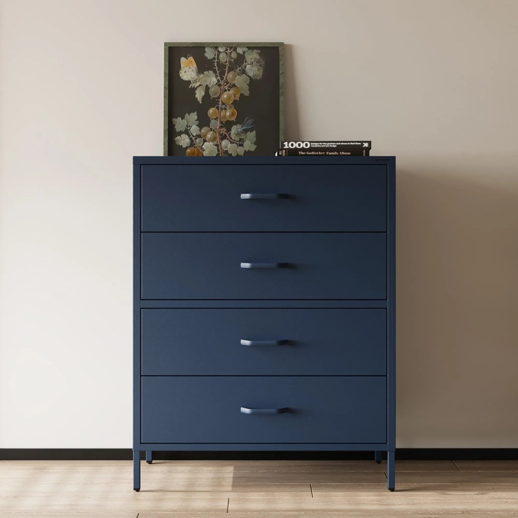 Komód CARLA , 800 x 1015 x 400 mm, Modern: sötétkék