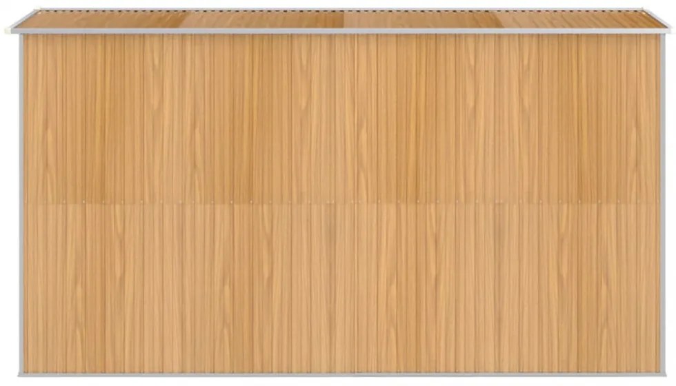 világosbarna horganyzott acél kerti fészer 192x357x223 cm