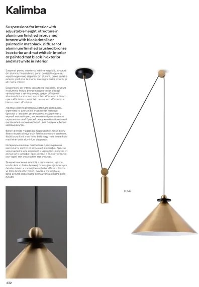 Redo 01-1545 - Csillár zsinóron KALIMBA 1xE27/42W/230V átm. 42 cm pók bronz