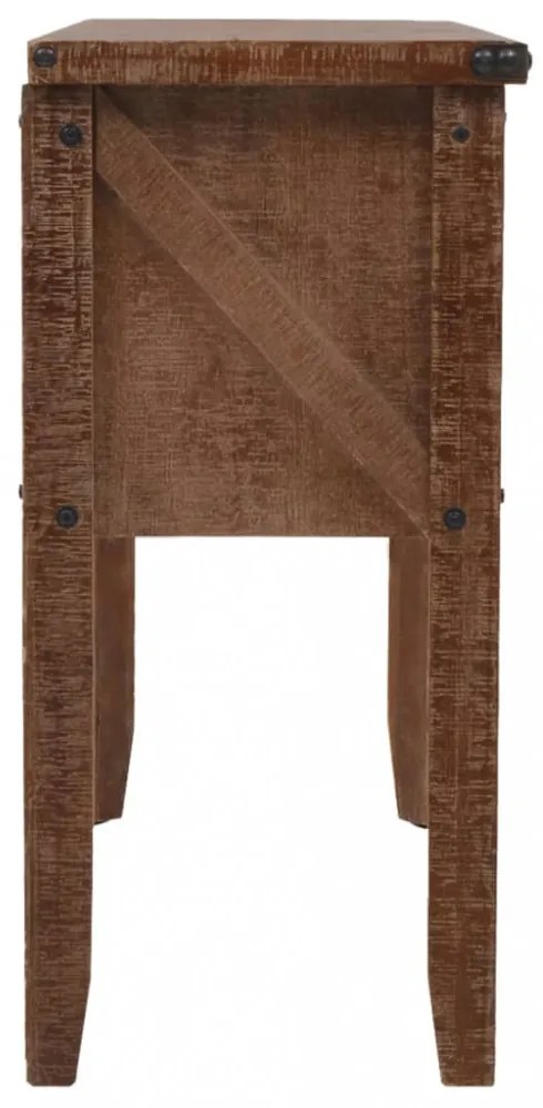 barna tömör fenyő konzolasztal 131 x 35,5 x 75 cm