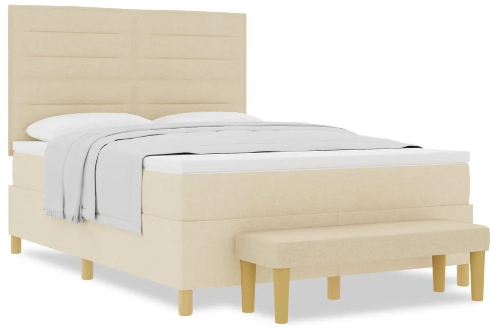 Boxspring Ágy Matraccal és Pad Krisztály 160x200 cm Szövet