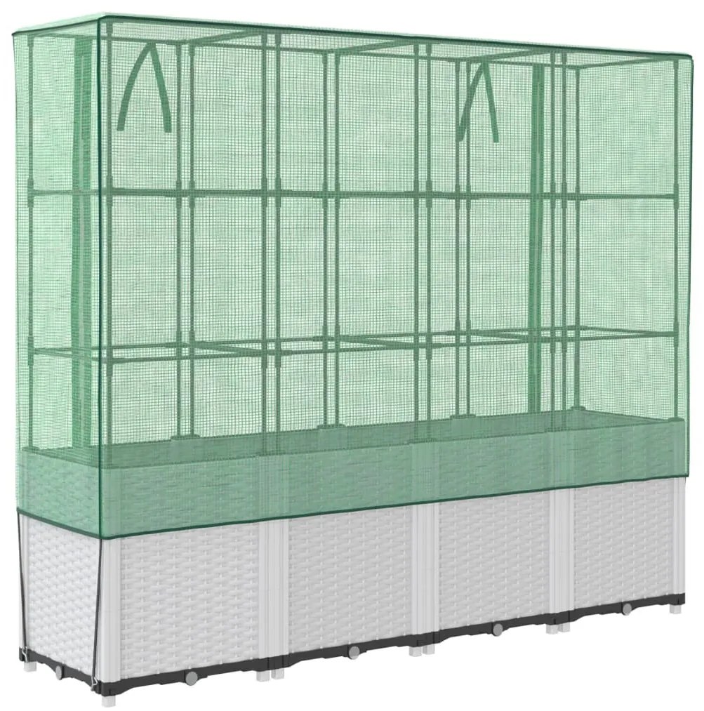 rattan megjelenésű magaságyás melegháztakaróval 160x40x153 cm