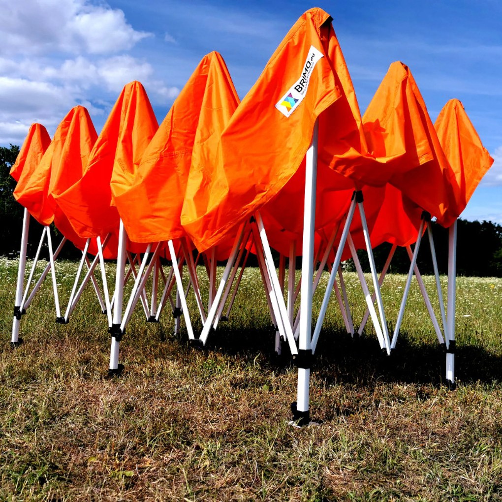 Párty sátor 3x6m Keresztvázas (3 fal) - Acél szerkezet és ponyva 330g/m² - plusz 3 oldalfal - Piros