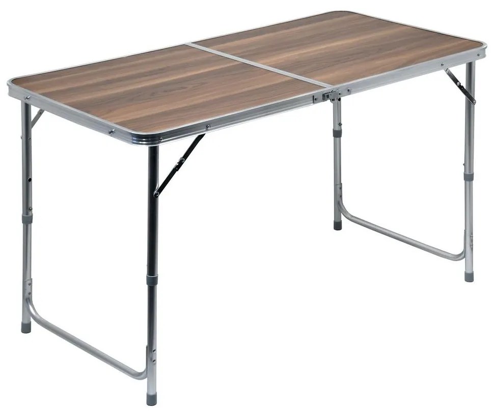 Összecsukható kempingasztal barna/króm