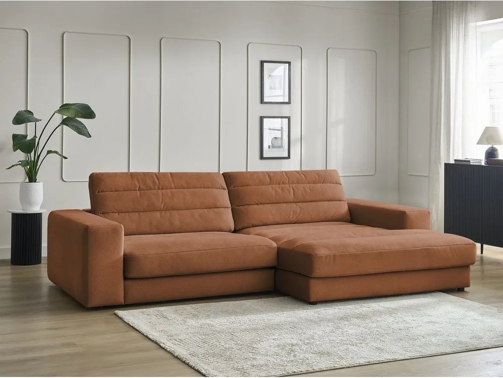 Narancssárga bársony sarokkanapé (jobb oldali-heverő résszel) Sierra – Bobochic Paris