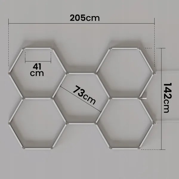 LED RGBW dimmelhető mennyezeti lámpatest HEXAGON LED/144W/85-265V 7000K CRI 90 IP54 fehér+távirányító