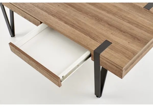 Kávésasztal TULUZA 41x120 cm arany dió/fekete