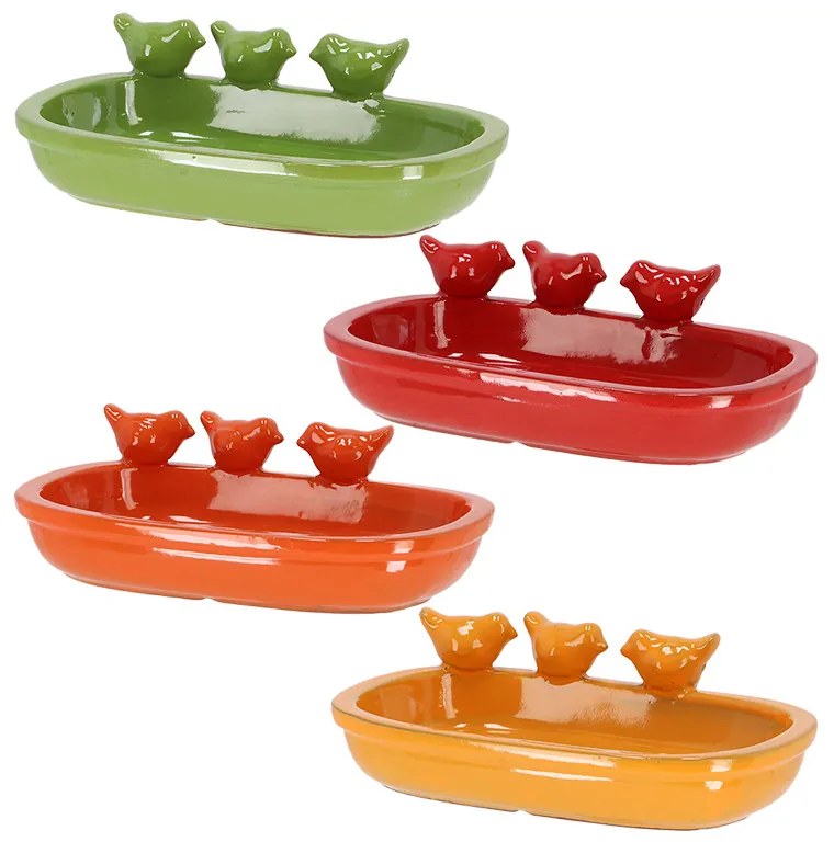 Kerámia madáritató és etető tál, 29 cm, narancssárga