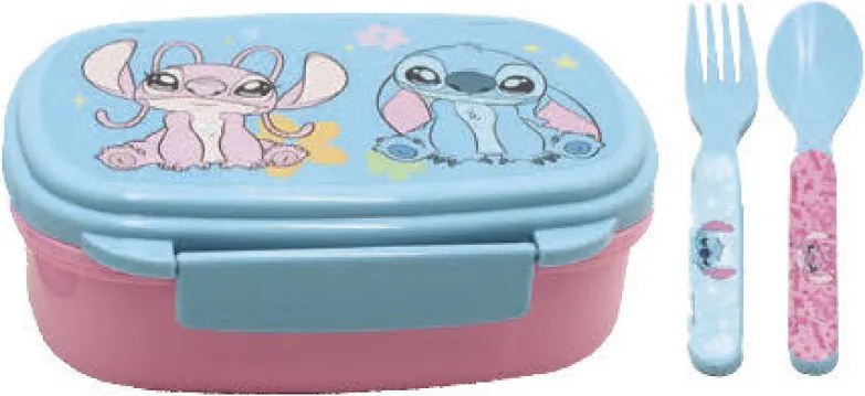 Disney Lilo és Stitch, a csillagkutya Alien 626 szendvicsdoboz + evőeszköz szett