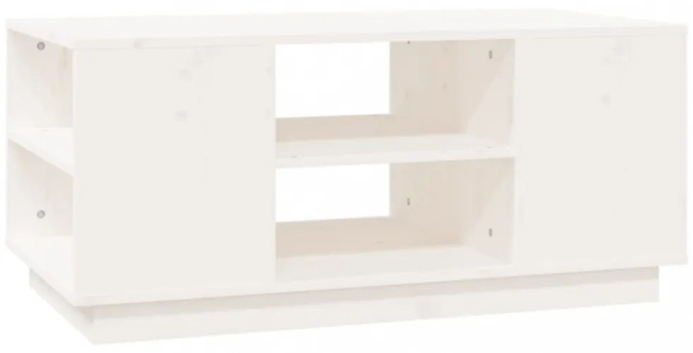 fehér tömör fenyőfa dohányzóasztal 90 x 49 x 40,5 cm
