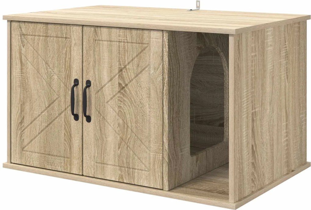 vidaXL Macska Ház Sonoma 85 x 55 x 50 cm Faanyag
