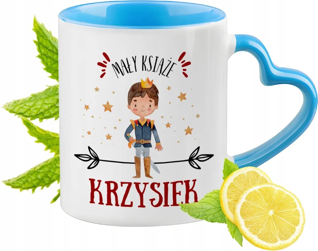 Kék Bögre Szív Alakú Füllel Kristófnak Ideális Ajándék