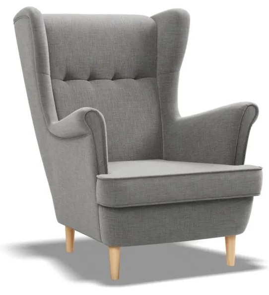 Uszak fotel, fonott, szürke