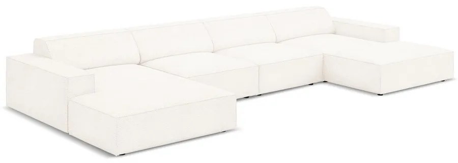 Bézs buklé szövet sarokkanapé ("U" alakú) Jodie – Micadoni Home