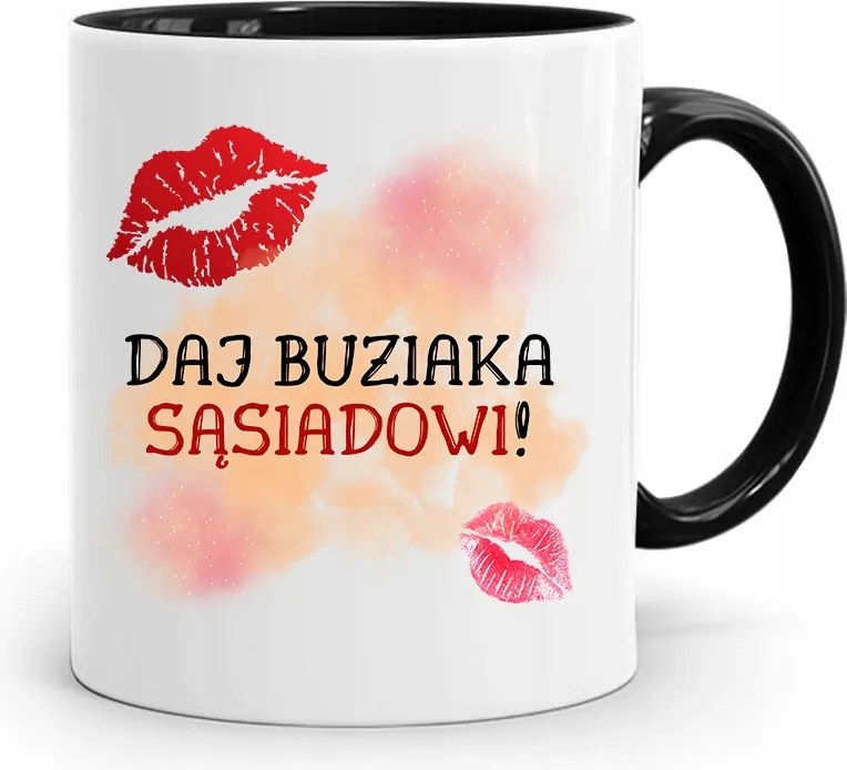 Szomszédnak Fekete Ajándék Bögre fényképes nyomtatással