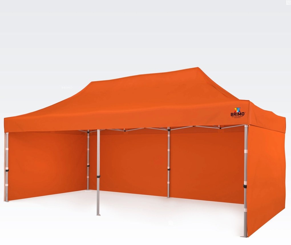 Alumínium esküvői sátor 3x6 m – elegáns és gyorsan felállítható - plusz 3 oldalfal - Narancs
