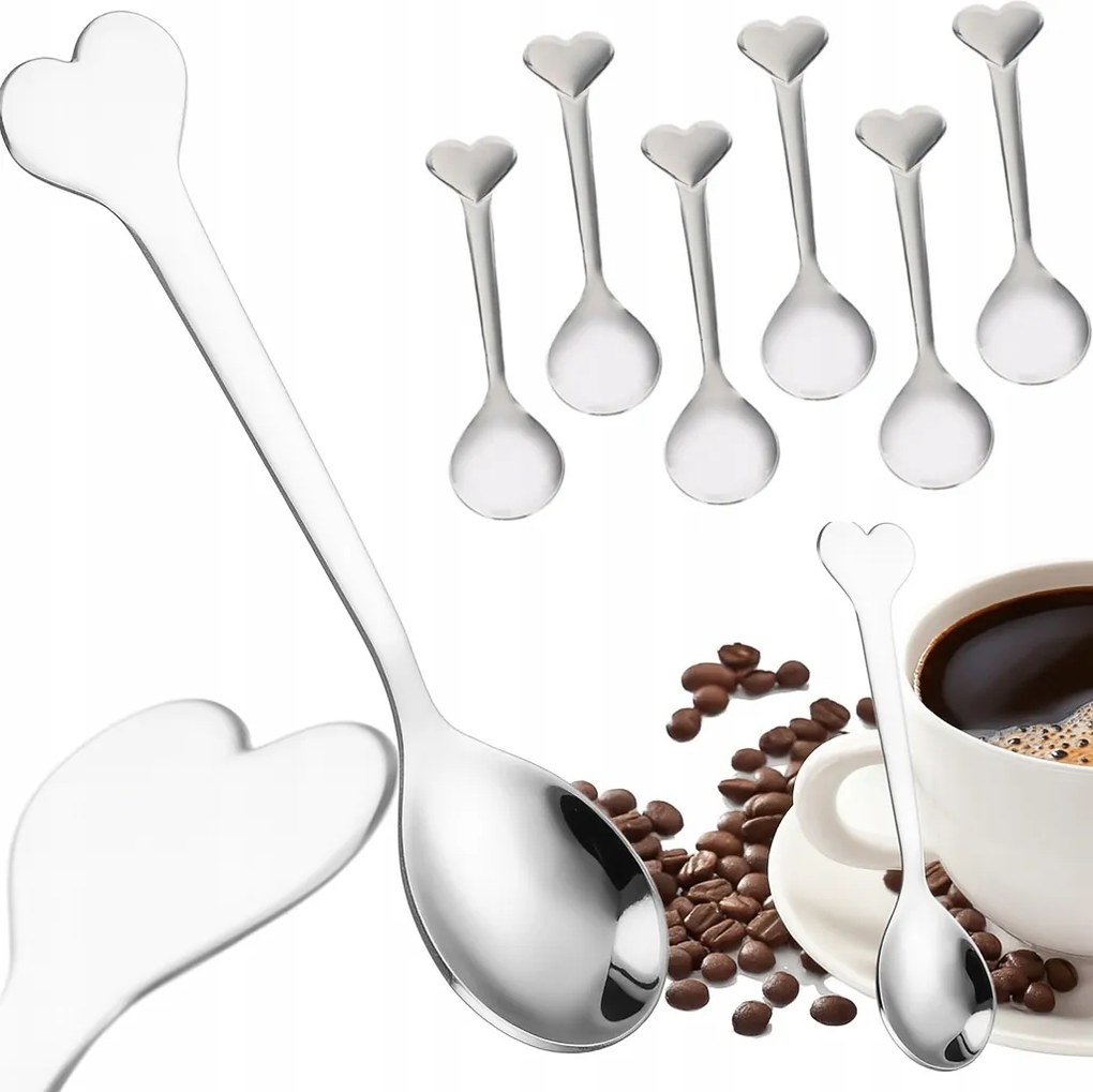 Desszert Kanál Kávé Tészta Herbária Kávézó Szett 6db-OS Szívecske