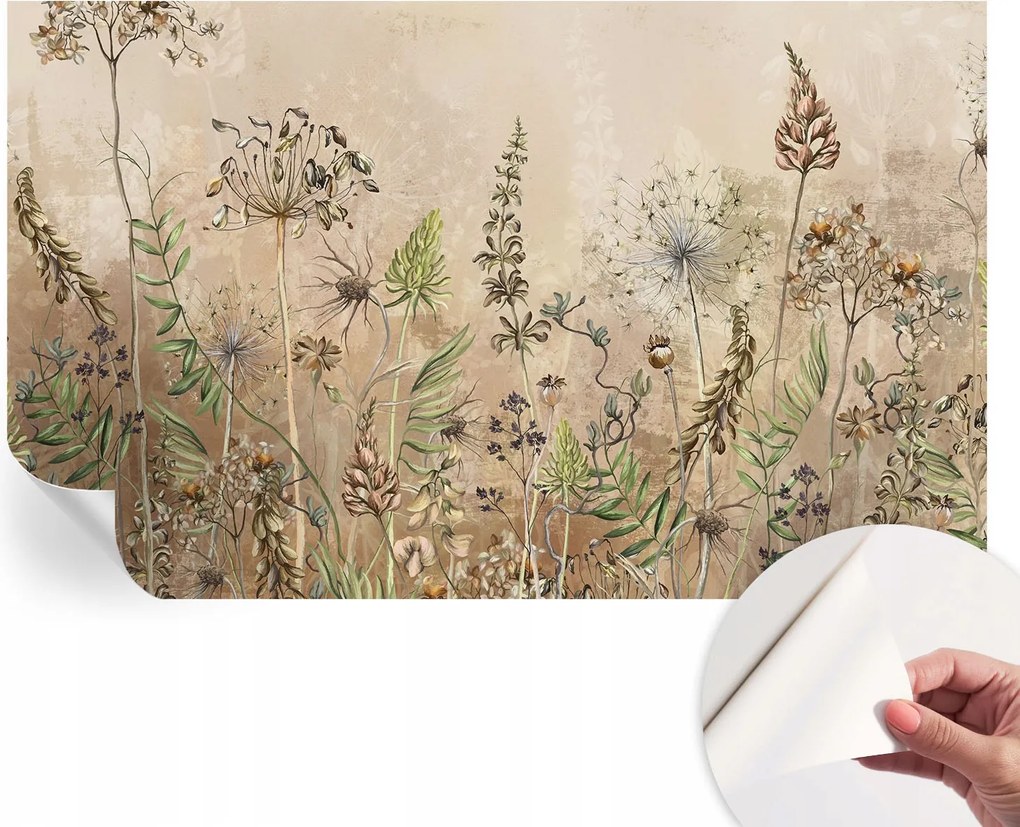 Fotótapéta Öntapadós tapéta a szobába Rusztikus virágok 416x254 cm