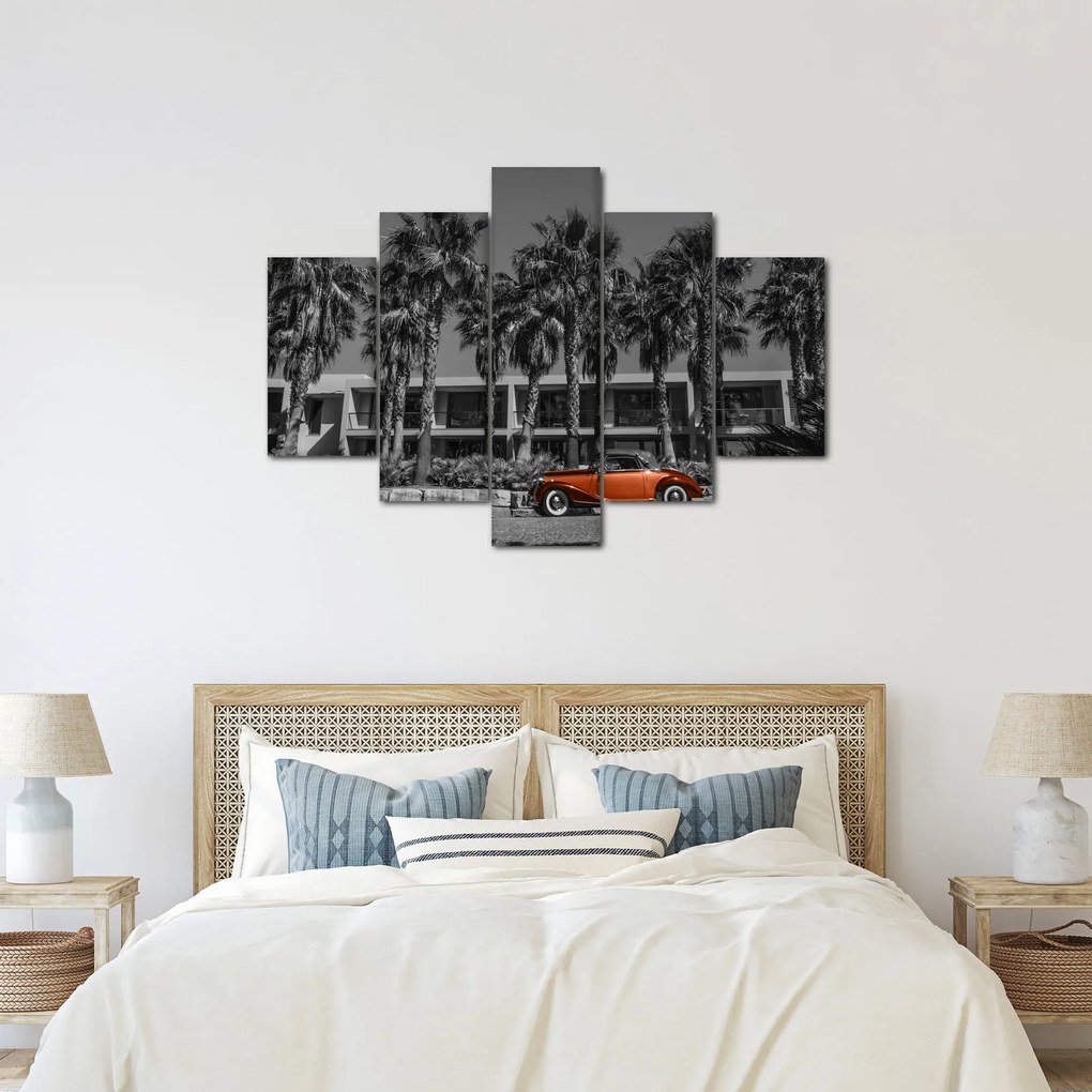 Kép - retro piros autó (150x105 cm)