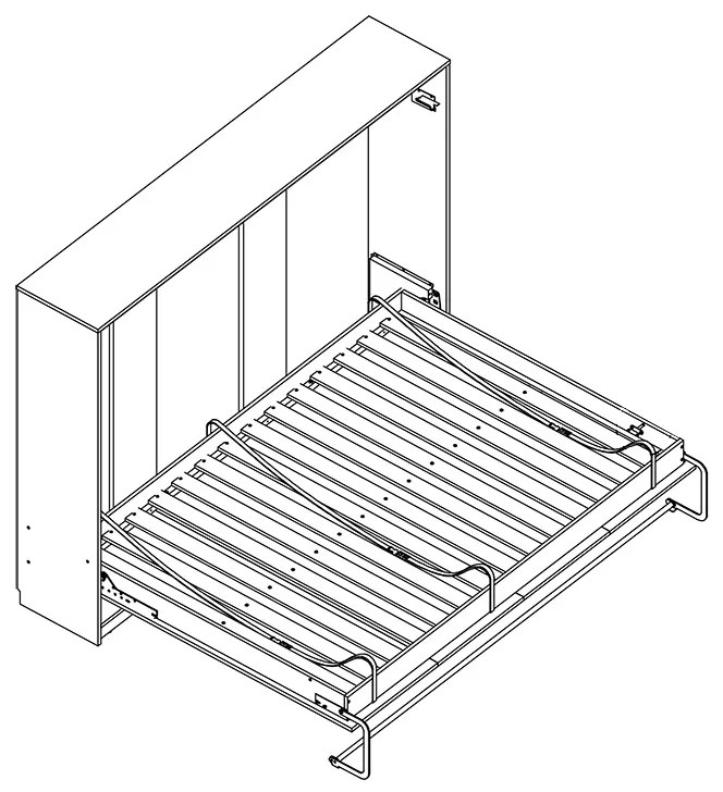 New Elegance vízszintes összecsukható ágy 90x200 - fényes fehér
