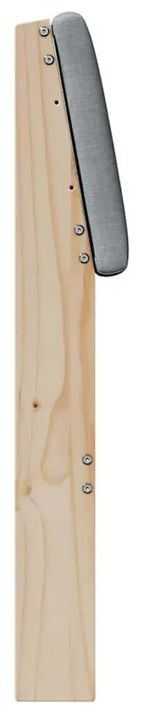 Kárpitozott fejtámla Világosszürke 140 cm Tömör fenyőfa