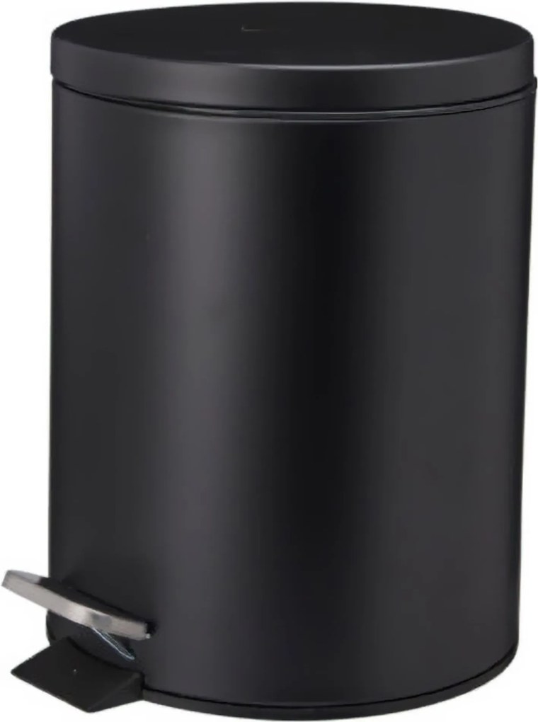 Fém Szemeteskosár Fedéllel 5L 26,5X20,5 CM Fekete
