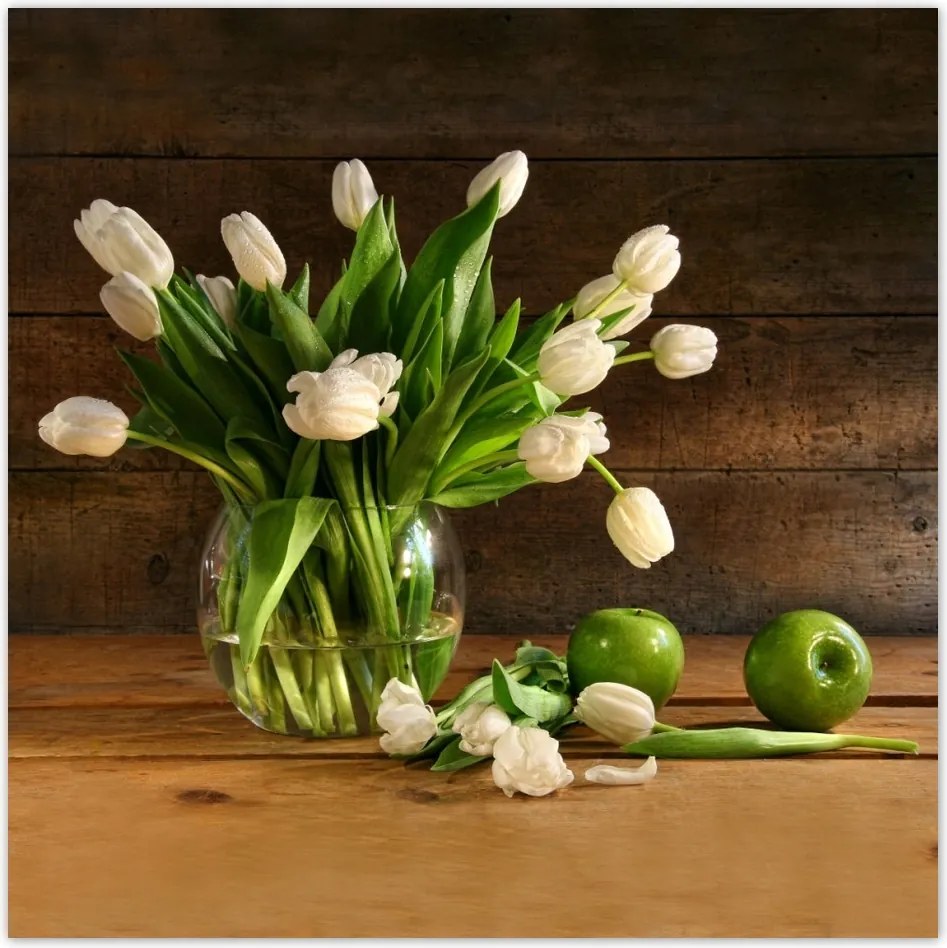 Fotótapéta flizelina 208x208 Fehér tulipánok