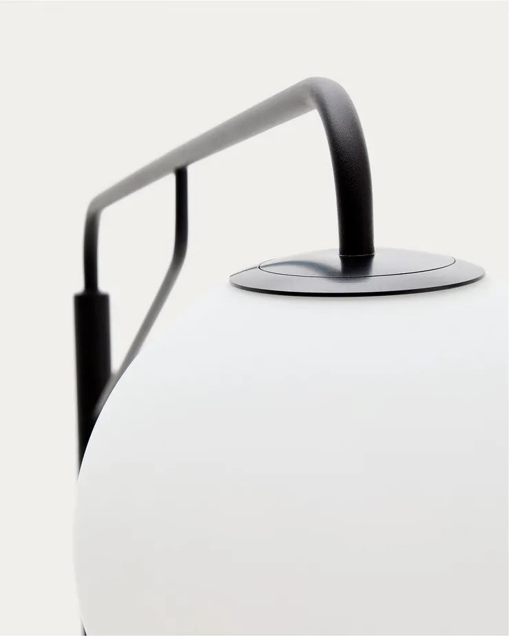 Fehér-fekete állólámpa üveg búrával (magasság 164 cm) Eilo – Kave Home