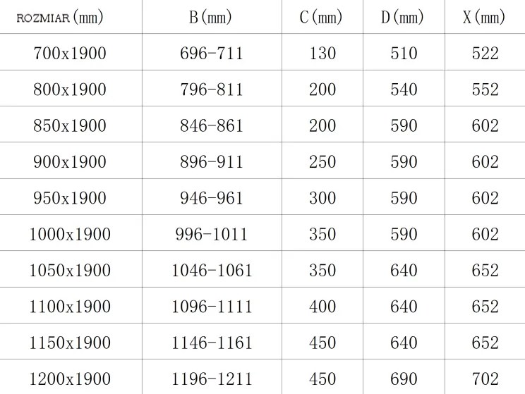 Mexen ROMA zuhany nyíló ajtó zuhanykabinhoz 105 cm, 854-105-000-01-00