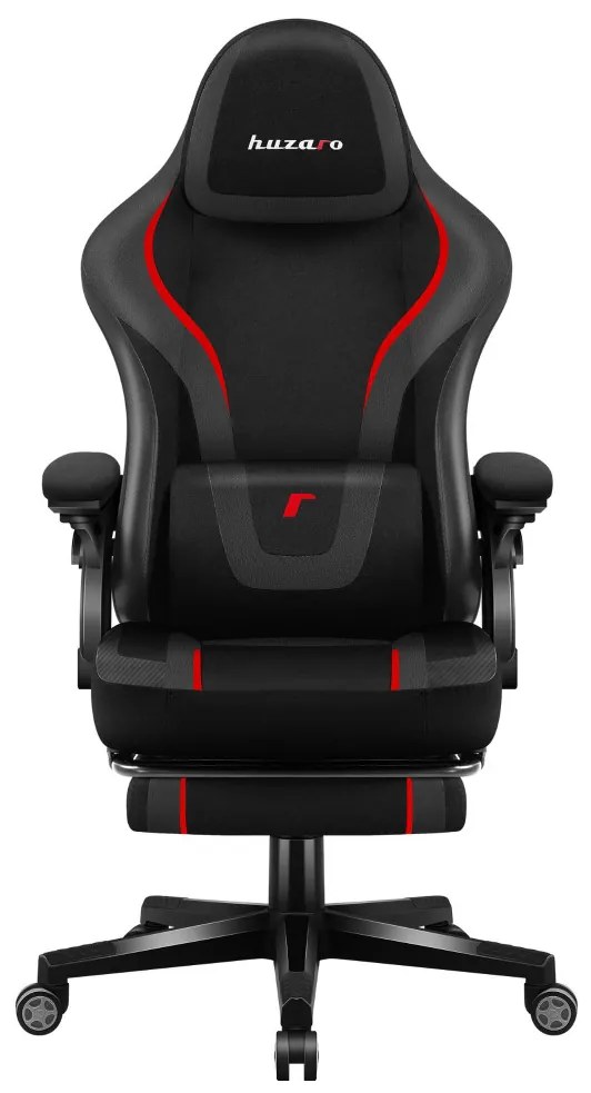 Gamer szék, szövet, lábtortóva, carbon, fekete