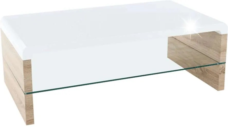 Kontex 2 New K40_110 Dohányzóasztal - sonoma-fehér fényes