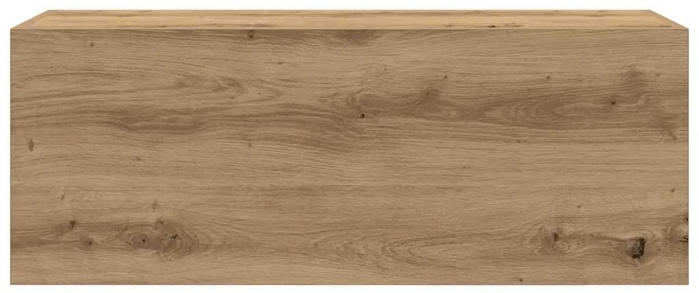 kézműves tölgy szerelt fa fali fürdőszobaszekrény 80x25x30 cm