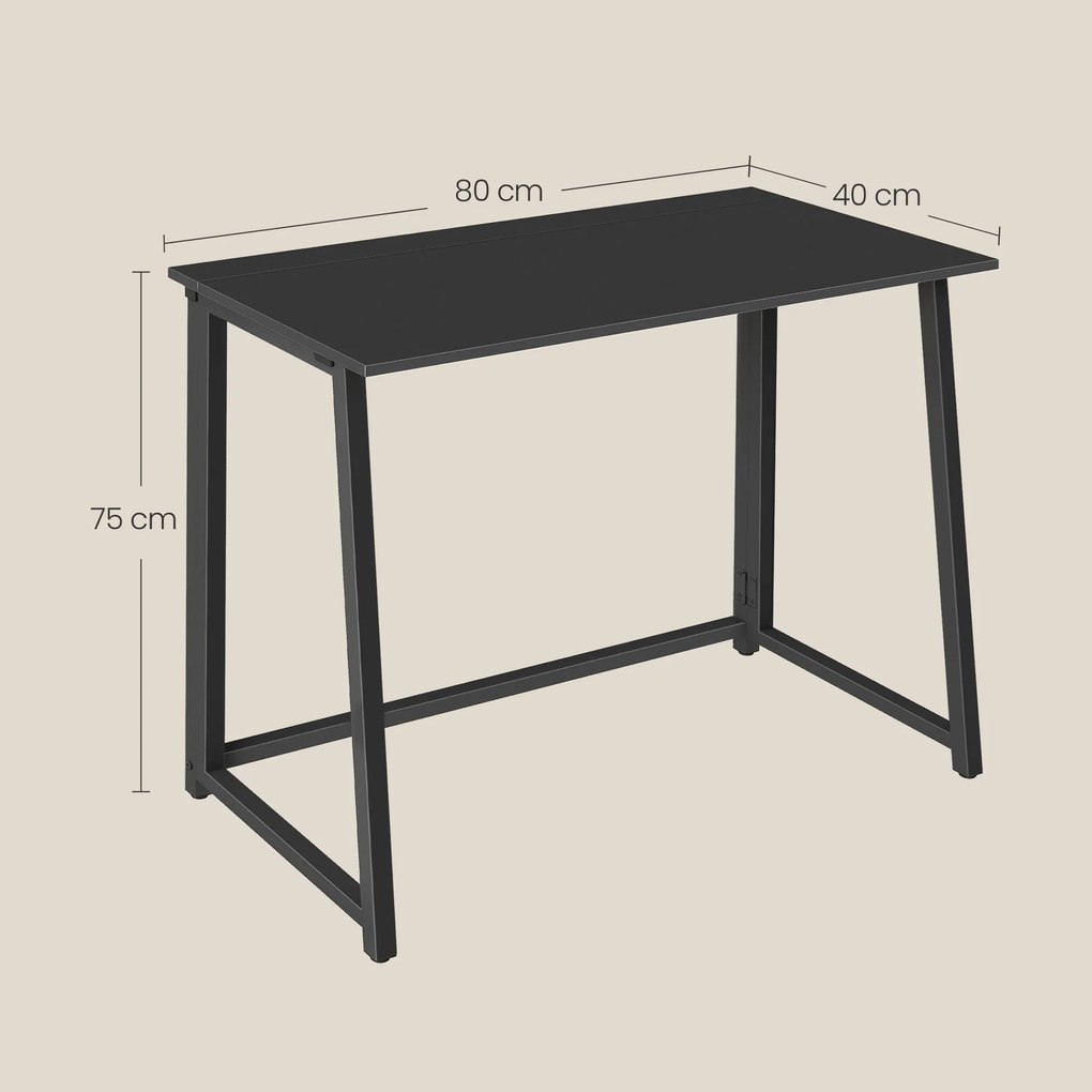 Dolgozószobai szett – összecsukható íróasztal ZARIMO 80×40 cm fekete + irodai szék AVOLA VELVET fekete